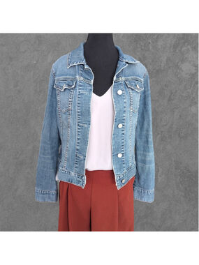 GAP Women’s Icon Jean Jacket Sz S — Classic Blue Denim, 90s Grunge